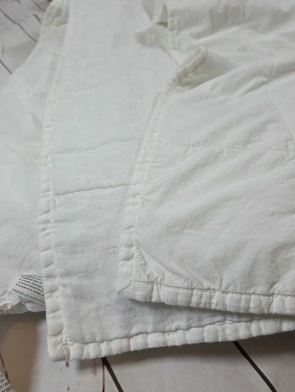 Parachute Linen Box Quilt comforter King Calking Off White